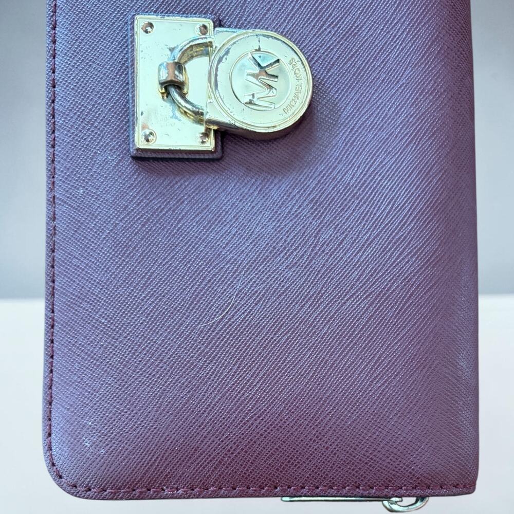Michael Kors Hamilton Large Zip-Around Wallet in a wine/burgundy color - Picture 2 of 8